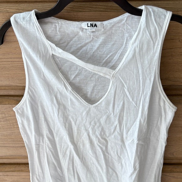 LNA White Cutout Tank Top - Picture 3 of 7